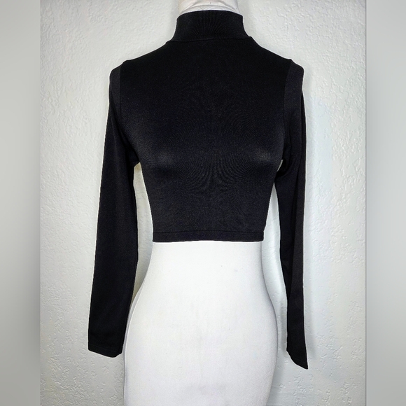 Free People For Revolve Super Crop Seamless Turtleneck Size M/L Long Sleeve - Picture 2 of 13
